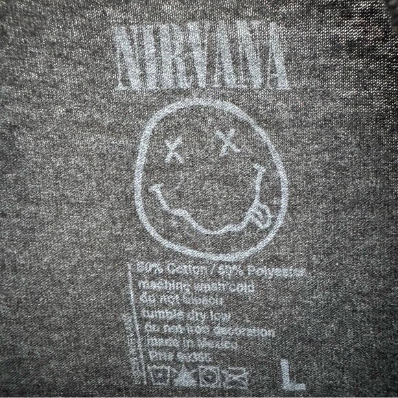 Graphic Band T Shirt Nirvana Womens Large Charcoal - Picture 5 of 6